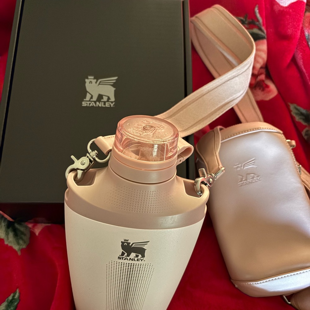 Stanley Blush Bottle with Carry Strap PLUS Maxi Bag (USED ONCE)